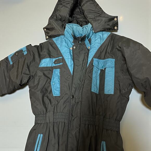 Vtg 90s Metro Express Snowsuit Womens Size Large Black Snowboard Skiing Outdoor - Picture 3 of 10